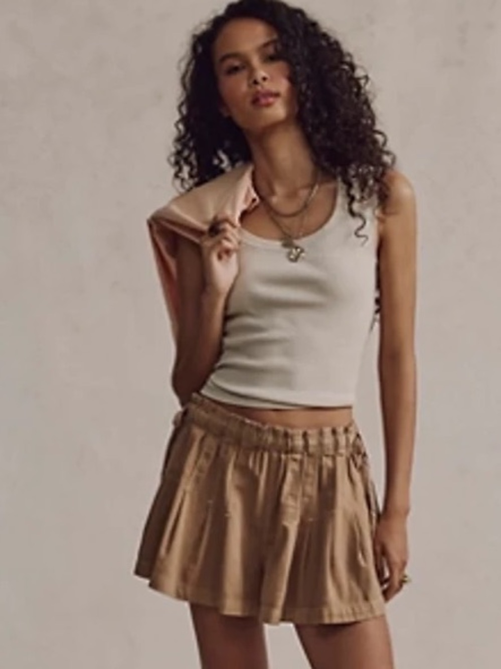 FREE PEOPLE We The Free Croquet Shorties in Cashew, NWT, size L